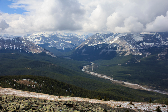 View west down the Elbow river headwaters