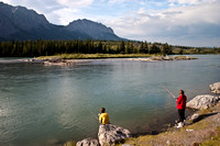 Fishing along the Bow River