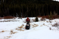 After scoping camp we came back for our sleds.