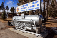 "Dinky" the worlds largest piggy bank.