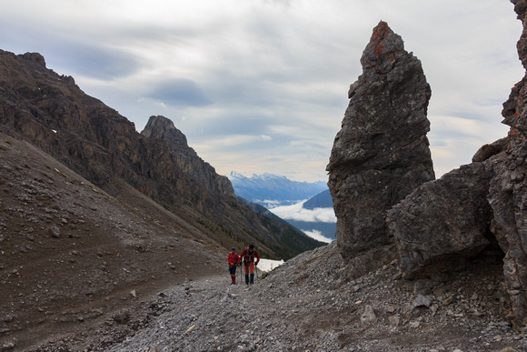 Peter and David at Cory pass giving the Gargoyles some scale