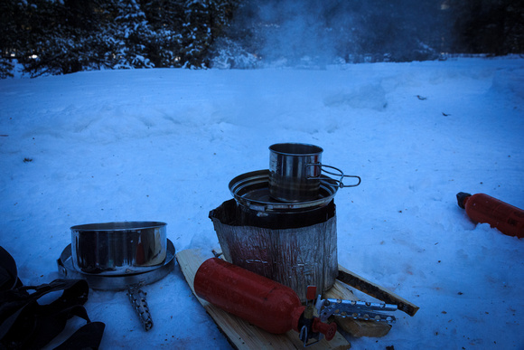 Water & stove, first tasks of the day.