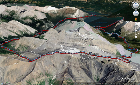 GPS track overlaid onto Google Earth