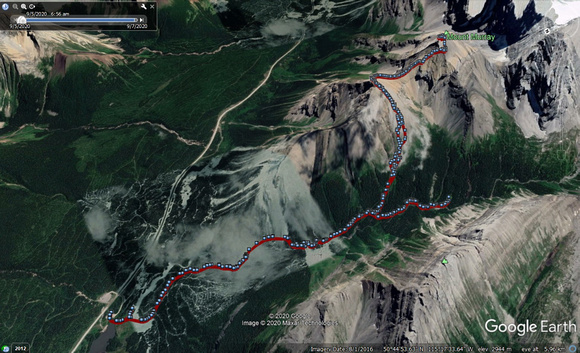 GPS track overlaid onto Google Earth