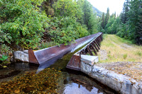 Flume redirecting the creek into Spillway Lake