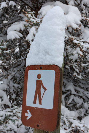 Old-school hiking sign