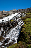 Cascade from the headwall between the lakes